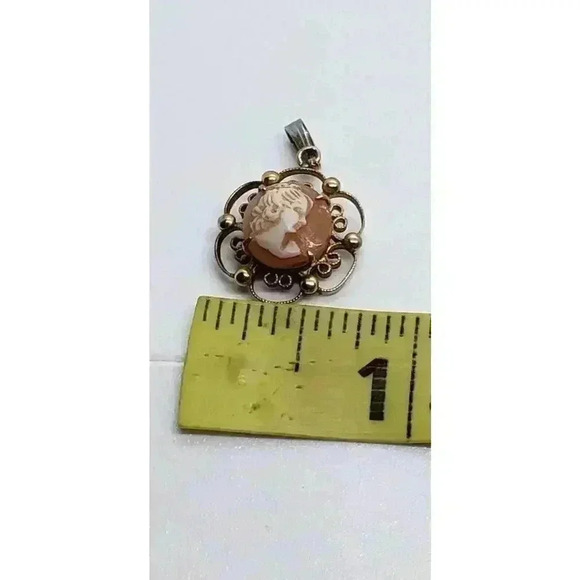 Alice Caviness Cameo Vintage Pendant Necklace 9k Gold Filled Signed 1940 RARE - Picture 5 of 6